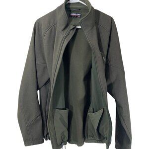 Kirkland Mens Softshell Jacket L Green Polyester With Pockets & Drawstring Hem
